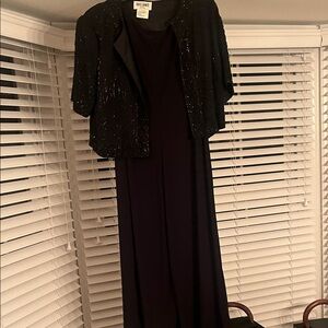Elegant Black Evening Dress with Jacket